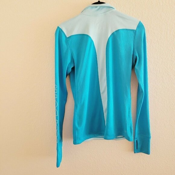 Nike Dri-Fit Two-Tone Blue Quarter 1/4 Zip Long Sleeve Pullover Size X-Small - Picture 3 of 9